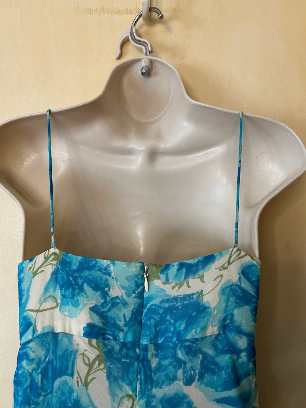 Ann Taylor Vintage Blue Silk Floral Slip Midi Dress size 6P - Picture 8 of 13